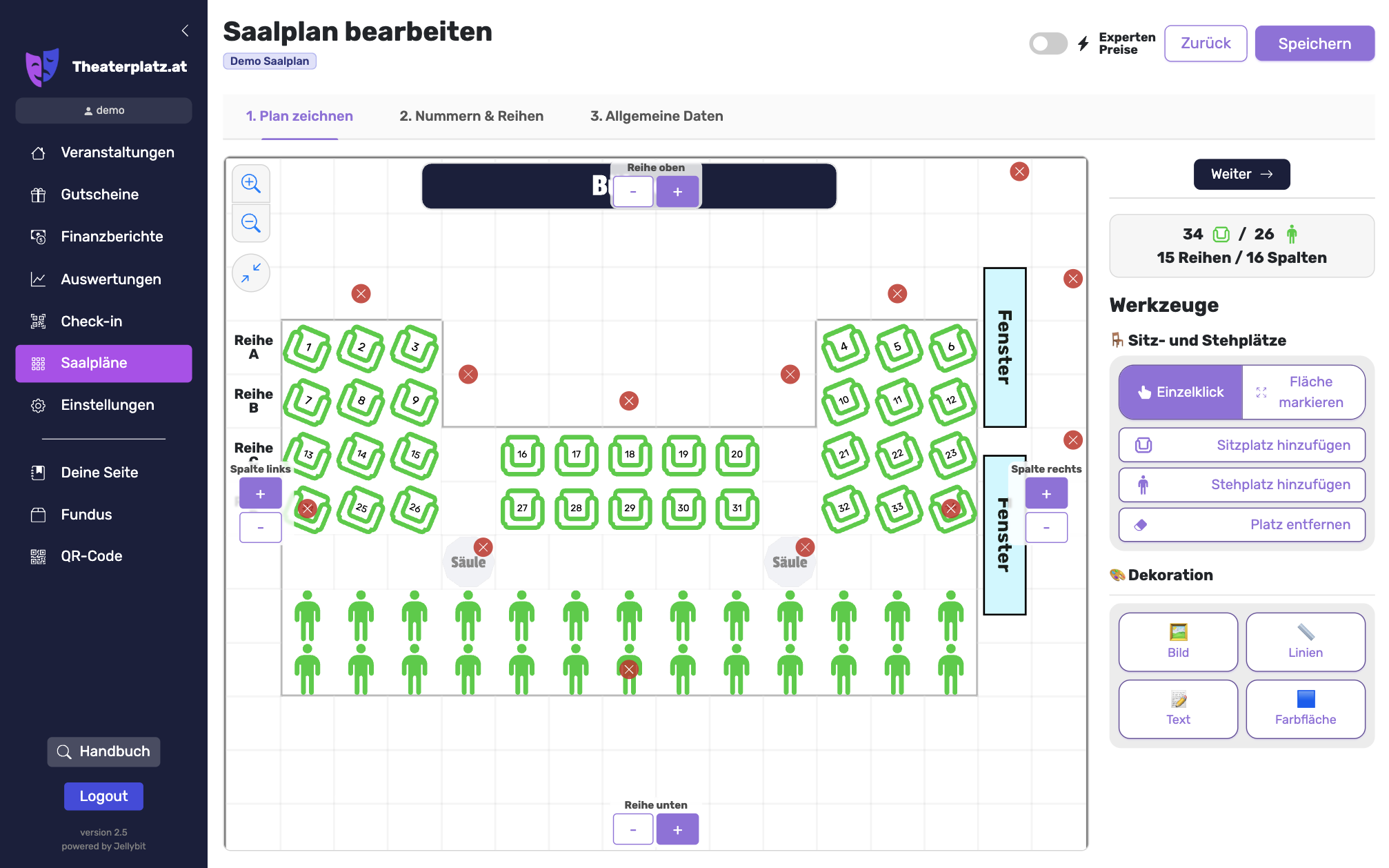 New Saalplan Seats